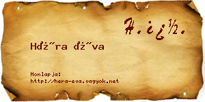 Héra Éva névjegykártya